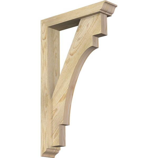 Ekena Millwork Merced Traditional Rough Sawn Bracket w/ Offset Brace, Douglas Fir, 4"W x 18"D x 30"H BKT0402X18X30MRC01RDF - main
